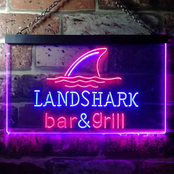 Landshark Bar and Grill Sharkfin Dual LED Neon Light Sign